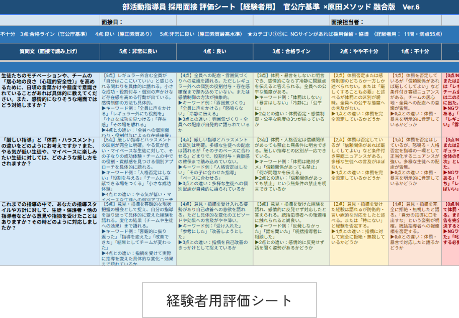 経験者用評価シート